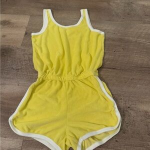 GAP Yellow Sporty Romper with White Trim